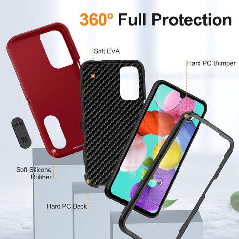 for Galaxy A15 5G Case with Kickstand Case 3-Layer Military Grade Protective Case Cover Silicone Shockproof for Samsung Galaxy A15 5G Phone Case (...