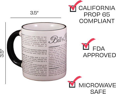 The Unemployed Philosophers Guild Color Changing Disappearing Civil Liberties Mug - Hot Coffee Transforms the Bill of Rights, Comes in Gift Box, 1...