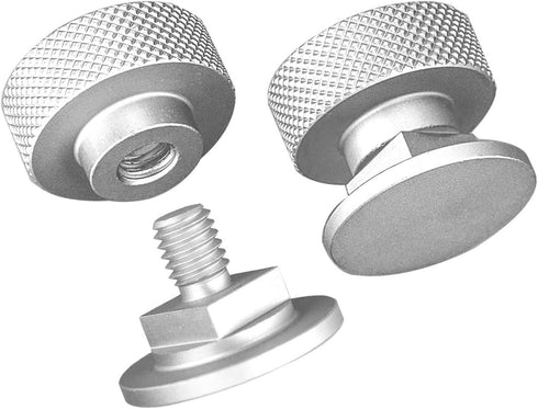 3mirrors Welding Hood (Pipeliner) Helmet Fasteners Headgear Replacement Parts Accessories Screws Flip Hood Aluminum - 1 Pair (Silver Anodized Knur...