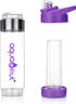 NEW AquaFrut Bottom Loading Fruit Infuser Water Bottle - BPA Free Tritan Plastic - Leak Proof - 24 OZ - Infusion Recipe eBook (Purple)...