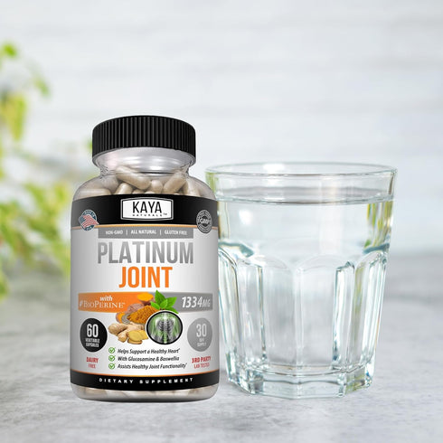 Kaya Naturals Platinum Joint | Nature Made Bioperine, Glucosamine, Turmeric with Boswellia, Healthy Natural Joint Support, Antioxidant Properties,...