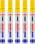 Yellow Paint Markers, 5 Pack Oil-Based Waterproof Quick Dry Permanent Paint Pen Set for Rocks Painting, Wood, Fabric, Plastic, Canvas, Glass, Mugs...