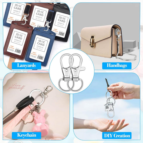 anezus 100Pcs Key Chain Clip Hooks Swivel Lanyard Snap Hook Keychain Hooks for Lanyard Key Rings Crafting...
