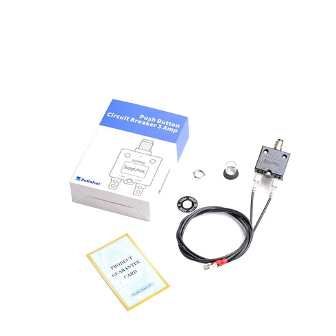Push Button Circuit Breaker, Low Voltage Circuit Protector 3 Amp, Fuse Tester, Waterproof Cap Design, Manual Reset 32V, Low Voltage Protection...