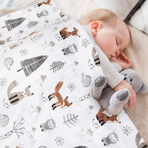 HOMRITAR Baby Blanket for Boys Girls Soft Plush Minky Blanket with Double Layer Dotted Backing for Toddler with Forest Foxes Multicolor Printed 30...