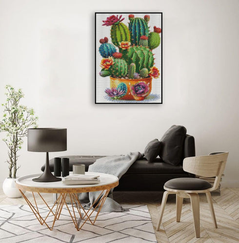 Succulent Stamped Cross Stitch Kits for Adults Beginners, Easy DIY Counted Cross Stitch Kit Printed Patterns Dimensions Needlepoint Art Crafts Emb...