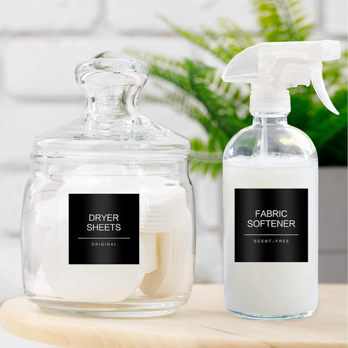 Minimalist Laundry Room Labels?30 Matte Waterproof Labels for Jars Spray Bottles and Detergent Dispensers, Preprinted Laundry Room Organization La...