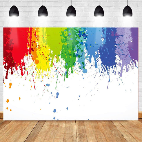 Paint Splash Party Backdrop Colorful Painting Art Photography Background MEETSIOY Abstract Oil Painting Photo Booth Props Banner Birthday Party Su...