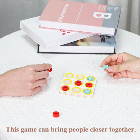 Wooden Board - Family Game Classic Wooden Board Game Classical Family Board Game, Strategy Board Game Wooden tic-tac-Toe Game...
