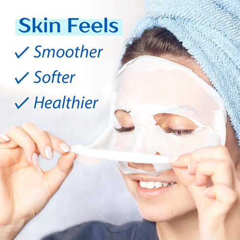 Ebanel 10 Pack Collagen Face Mask, Instant Brightening & Hydrating Face Sheet Mask with Aloe Vera, Hyaluronic Acid, Vitamin C and E, Chamomile, An...