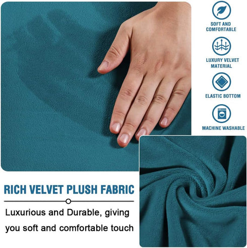 H.VERSAILTEX Round Ottoman Slipcover Ottoman Covers Slipcover Footstool Protector Covers Storage Stool Ottoman Covers Stretch with Elastic Bottom,...