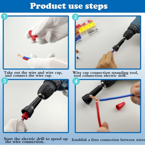 Wire Twisting Spinner,Spin-Twist Wire Connector Socket,Wire twist tool with 1/4" Chuck(Black)...