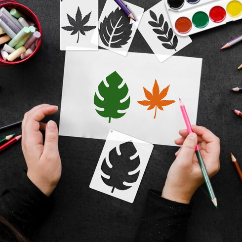 Leaf Stencils for Crafts Small leaves and and Branches Paint Plant Stencil for Painting On Wood Wall Card Making, Tiny Nature Vine Herb Essential ...