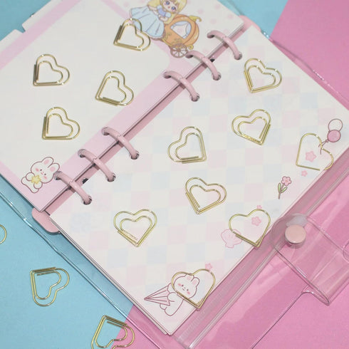 100 Pieces Gold Heart Paper Clips Cute Paper Clips Metal Journaling Paper Clamps Office Paperclips with Clear Plastic Box Paper Document Note Sort...