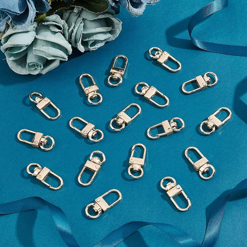 PH PandaHall Key Chain Clips, 30 Pieces Golden Metal Lobster Claw Clasps Swivel Lanyards Trigger Snap Hooks Strap for Keychain Key Rings DIY Bags ...