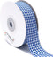 VIVIQUEN Blue Gingham Ribbon Checkered Ribbon 1-Inch 25 Yard Each Roll 100% Polyester Woven Edge (Blue)...