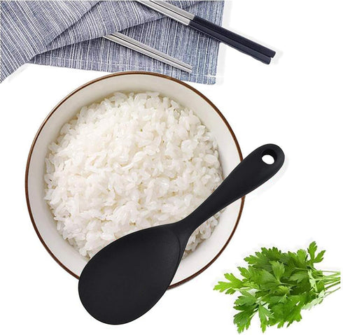 Silicone Rice Paddle Spoon Set of 2,Non Stick Heat Resistant Kitchen Gadge Rice Spoon,Rice Scooper,Rice Spatula,Rice Spoon Paddle,Rice Cooker Spoo...