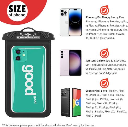 Waterproof Phone Pouch 2 Pack, 100% Waterproof Phone Case Dry Bag with Lanyard for iPhone 15 14 13 12 Pro Max Plus Samsung Galaxy S24 S23 Ultra-Be...