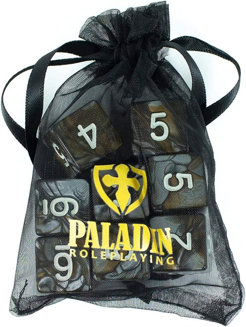 Grey Pearl Dice - 8 D6 Set - 'Gargoyle'...