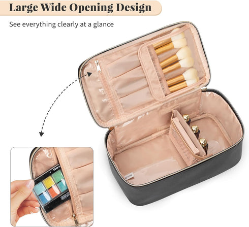 OCHEAL Makeup Bag, Travel Makeup Bag Organizer Waterproof Cosmetics Make Up Bag,Toiletry Bag for Women,Large Capacity for Girls Daily Use Dorm Roo...