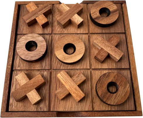 NUTTA - TicTacToe Tic Tac Toe Wooden Board XO OX Games Coffee Table Desk Toy Fun Game with Friends and Family Adult Games Travel Backyard Indoor O...