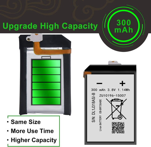 WUHAO for T-Mobile Samsung Galaxy Gear S2 Classic SM-R735T,Compatible with 3G R730,R730A,R730V,R735,R735A,R735T,R600 Replacement Battery, EB-BR730...
