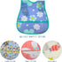 Waterproof Baby Bib Infant with Snaps Fits Baby & Toddler 6-24 Months - 4pcs (Floral Bunny Fish)...