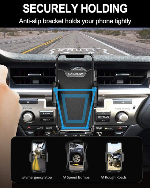 EXSHOW Phone Holder for Car CD Slot, One-Hand-Available CD Player Cell Phone Mount for iPhone 11 Pro Max 11 XR XS 8 Plus 7 6S SE, Samsung S10+ S10...