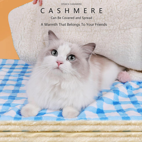 Dog Blanket for Small dogs, Soft Washable Double Sided Dog Blankets with Plaid Pattern, Cat Blankets for indoor Cats, Pet Cat Blankets for Couch P...