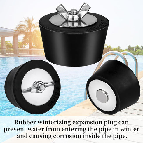 2 PCS Swimming Pool Winterizing PVC/Steel Pipe Expansion Plug 2 1/2 inch,Pool chill Plug,Pool Winterizing Plug with SS Screw, Stainless Steel Bolt...