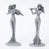 SEHAMANO Set of 2 Girls Playing Violin and Flute Figurine, Metal Sculpture Accent Piece, Ornament, Old-Fashioned Decorative Object for Home, Offic...