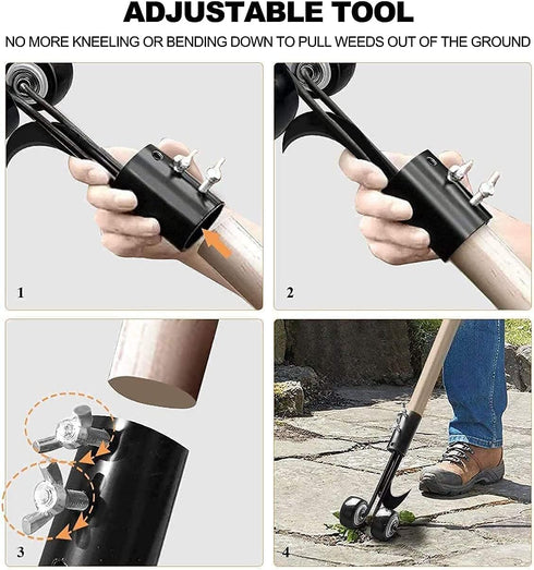 Crevice Weeding Tools with Wheels,Stand Up Weeding Tools for Garden Patio Backyard Lawn Sidewalk Driveways Weeds,Weed Puller?Weed Puller Tool,...