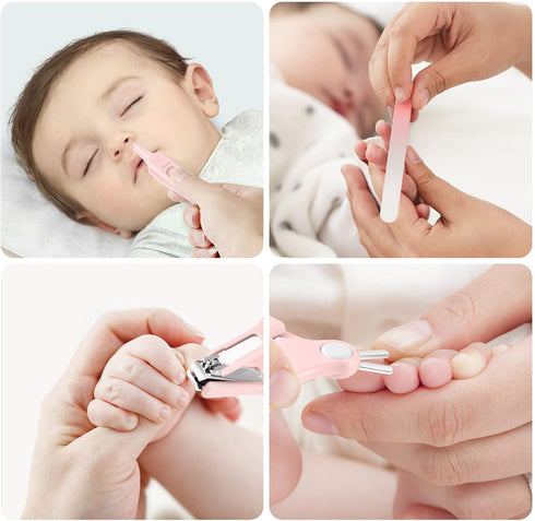 Baby Nail Clippers, 4-in-1 Safe Baby Nail Kit with Cute Case, Nail Clipper, Scissors, Tweezers, Baby Nail File Set for Newborn, Infant, Toddler an...