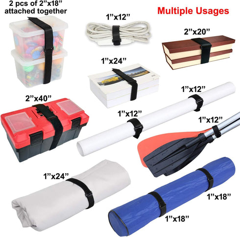 Ayaport Cinch Straps 1" x 18" Sturdy & Reusable Hook and Loop Covered with Nylon Webbing Securing Buckle Straps for All Purpose Cord Wrap Organize...