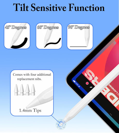 Stylus Pen for iPad 9th&10th, Active Digital Pencil with Palm Rejection, Magnetic - Apple iPad Pencil Compatible with (2018-2023) Apple iPad Pro 1...