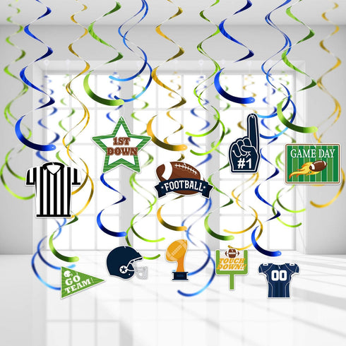 Blulu 30 Pieces Football Hanging Swirl Decorations Football Theme Party Ceiling Decorations, American Hanging Swirls for Game Day Sport Game Party...