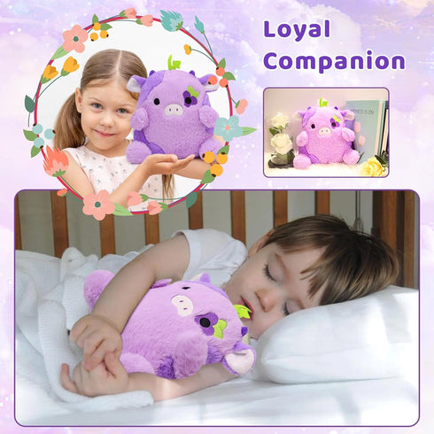 Cow Plush Cow Stuffed Animals Pillow, Purple Cow Plush Soft Cow Pillows, Kawaii Purple Plushie Cow Toy for Kids Girls Boys Birthday Gift Home Deco...