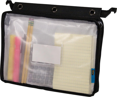 Advantus 50904 Expanding Zipper Pouch, 13 x 9 1/4, Clear/Black...