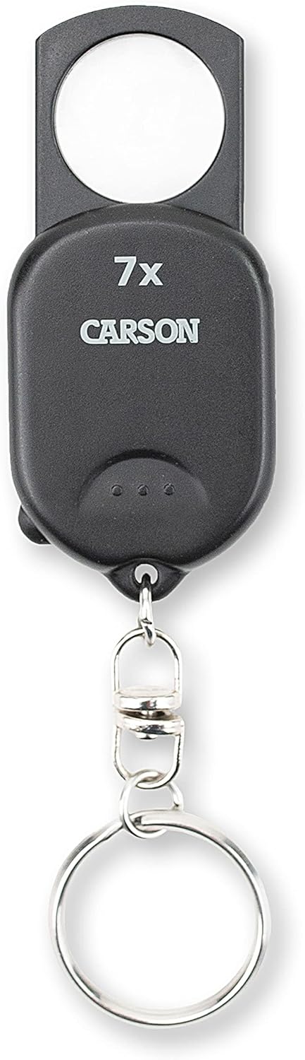 Carson Clip and View Pop-Up Retractable 7X Aspheric Keychain Magnifier (GN-70)...