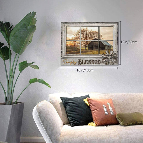 Rustic Old Barn Canvas Wall Art Farmhouse Barn Family Decor Print Paintings Country Farm Pictures Modern Home Artwork Decor For Living Room Kitche...