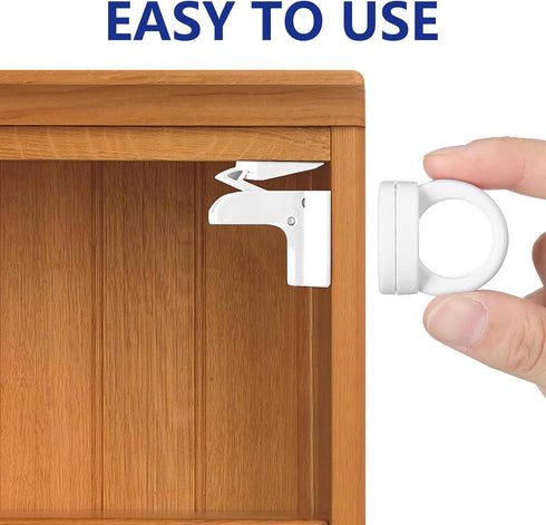 DILSIAI Adhesive Baby Proofing- Magnetic Cabinet Safety Locks for Drawers and Doors, No Drill Installation, ?Set of 4 Locks? (4 LOCKS)...