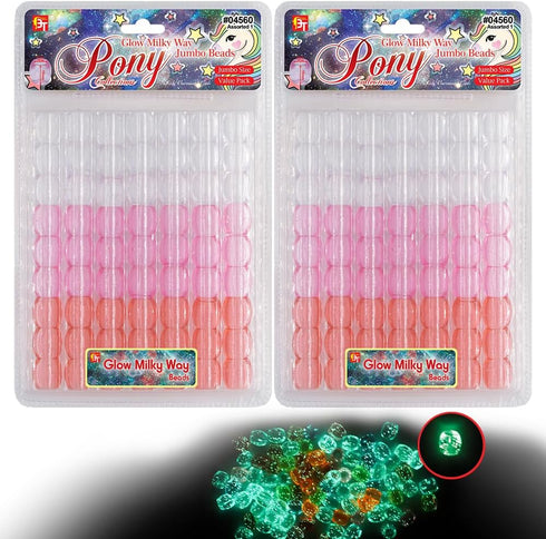 126 Pcs Beads Jewelry Making Kit DIY Hair Braiding Bracelet Ornaments Crafts Jumbo Round Pony (Glow in The Dark Milky Way - Assorted 1)...