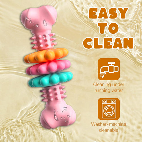 Dog Chew Toys for Small Dogs Toothbrush Stick Teeth Cleaning Brush Dental for Aggressive Chewers, Durable Interactive Dog Toys, Rubber Dog Toys fo...