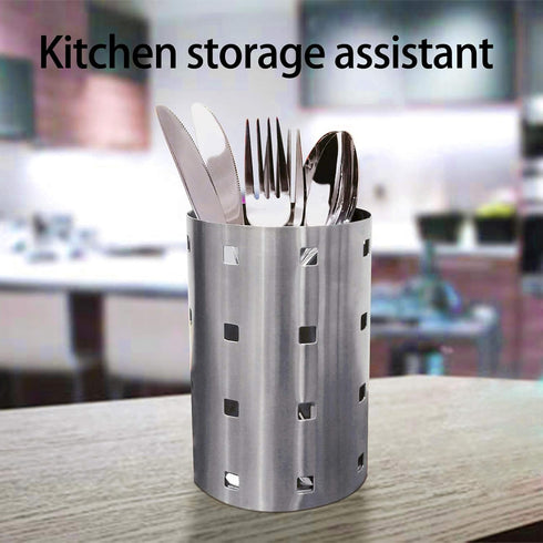 Utensil holder caddy for spoon Knife fork drying storage Cylinder Stainless steel Cutlery holder for kitchen and dining organizer...