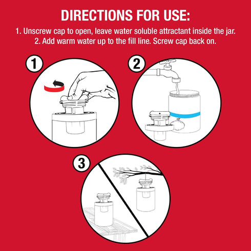Catchmaster Reusable Fly Trap Outdoor Jar Refill 3-Pack Bait, Bug Catcher and Flying Insect Trap Natural Attractant Refill for Pest Control, Pet S...