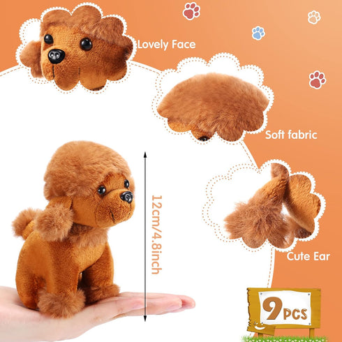 Sumind 9 Pcs Mini Plush Dog Stuffed Animals Bulk Dog Plush Party Favors Small Soft Plush Dog Toy for Goodie Bag Fillers Kids Baby Show Birthday Va...