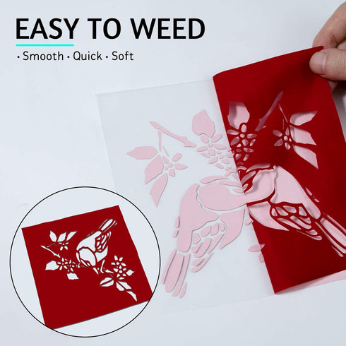 Red HTV Heat Transfer Vinyl Bundle: 13 Pack 12" x 10" Red Iron on Vinyl for T-Shirt, Heat Transfer Vinyl Compatible with Cricut Cutting Machine,Si...