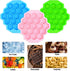 3Pcs Honeycomb Bees Silicone Molds, XJMWXHFC 19 Cavities Chocolate Molds, Food Grade Silicone Baking Molds, Non-Stick Cake Mold for Chocolate, Can...
