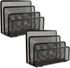 EASEPRES Desk Mail Organizer, 2 Pack Office Small Letter Sorter Desktop File Organizer Metal Mesh with 3 Vertical Upright Compartments...