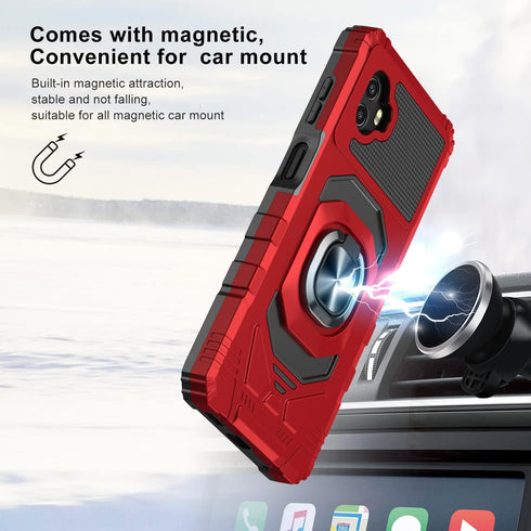 for Samsung Galaxy Xcover 6 Pro Phone Case with Tempered Glass Screen Protector,Military Grade Heavy Duty Shockproof Protective Cover,with Ring Ki...